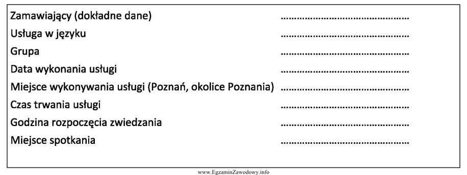 Przedstawiony fragment dokumentu dotyczy zamówienia usługi