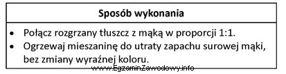 Na podstawie zamieszczonego sposobu wykonania należy sporządzić