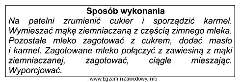 Który deser należy sporządzać na podstawie zamieszczonego 