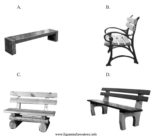 Wskaż, która z przedstawionych na zdjęciach ławek 