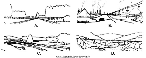 Który z rysunków przedstawia krajobraz kulturowy zdegradowany?