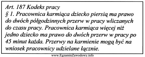 Kobieta karmiąca piersią może na swój wniosek 