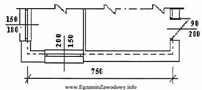 Szerokość drzwi przedstawionych na fragmencie rzutu pomieszczenia wynosi