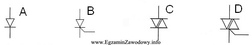 Symbol graficzny tyrystora przedstawia rysunek oznaczony literą