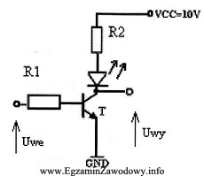 W układzie na rysunku dioda LED świeci niezależ