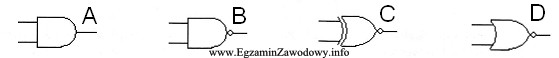 Symbol bramki EX-NOR przedstawiono na rysunku oznaczonym literą