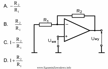 Wzmocnienie napięciowe K<sub>U</sub> przedstawionego na rysunku 