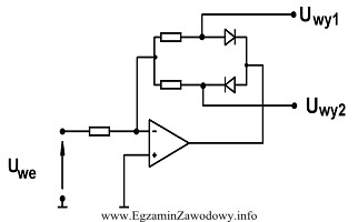 Układ elektroniczny przedstawiony na rysunku pełni funkcję