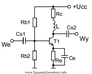 W układzie wzmacniacza OE z korekcją kolektorową, którego 