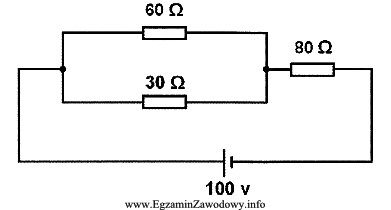 Jaką moc pobiera układ rezystorów przedstawionych na schemacie 