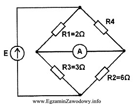 Jaka powinna być wartość rezystora R4, aby wskazanie amperomierza, 