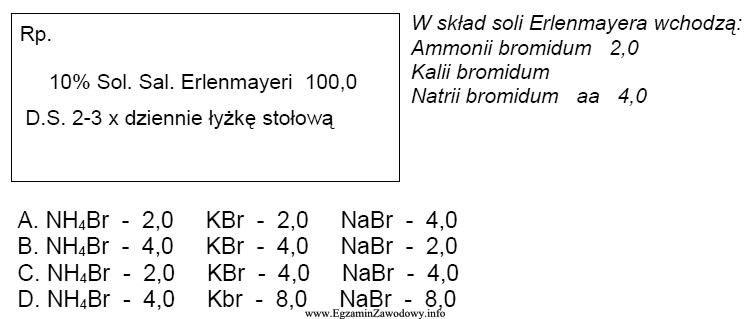 Do wykonania leku na podstawie zamieszczonej recepty należy odważ