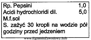 Zamieszczona recepta jest przykładem niezgodności, która polega 