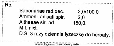 Oblicz ilość syropu, którą należy odważyć 