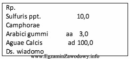 Lek sporządzony według zamieszczonej recepty ma postać