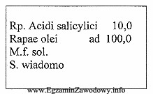 Zamieszczona recepta przedstawia przykład niezgodności, która polega 