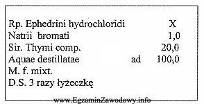 MDJ dla chlorowodorku efedryny podanego doustnie wynosi 0,05. Jaką maksymalną iloś