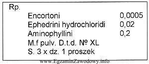 Na podstawie przedstawionej recepty, oblicz ile tabletek enkortonu o deklarowanej 