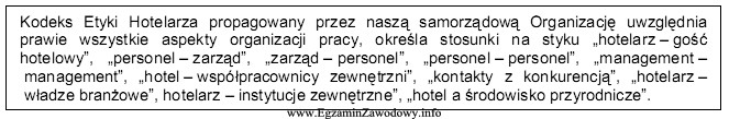 Organizacja hotelarska propagująca stosowanie Kodeksu Etyki Hotelarza, którego 