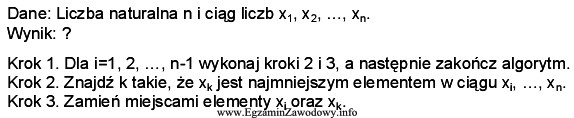 Jaki algorytm przedstawiono poniżej?