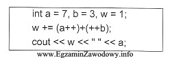 Wynikiem działania programu jest wyświetlenie liczb