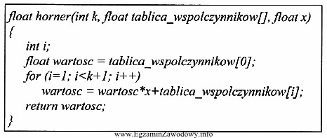 Przeanalizuj fragment programu i określ, jaki rodzaj algorytmu realizuje?