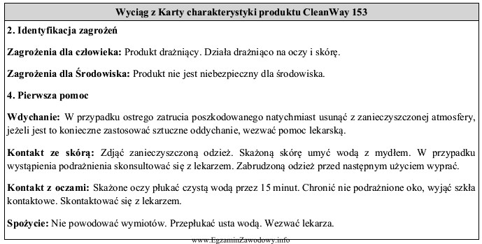 Podczas czyszczenia części maszyn środkiem CleanWay 153, zgodnie 