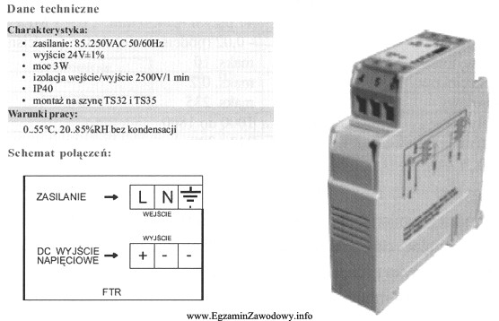 Element, którego fragment dokumentacji technicznej przedstawiony został powyżej, 