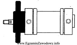 W przedstawionym na rysunku siłowniku pneumatycznym zastosowano mocowanie