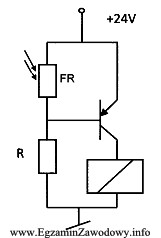 W pokazanym na rysunku układzie zawierającym fotorezystor FR, 