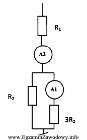 Jeżeli w układzie pokazanym na rysunku wskazanie amperomierza 