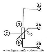 Suwak potencjometru liniowego o rezystancji całkowitej 10 kΩ ustawiono w 