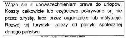 Jakiego rodzaju turystyki dotyczy opis przedstawiony w ramce?