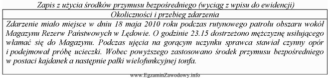 Na podstawie opisu zdarzenia można stwierdzić, że przekroczeniem 