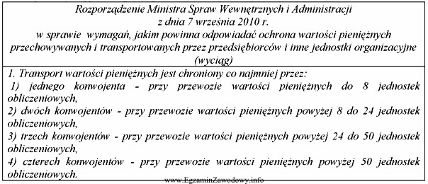 Na podstawie wyciągu z rozporządzenia, określ minimalną 