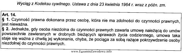 Z zamieszczonego przepisu Kodeksu cywilnego wynika, że kupno cukierkó