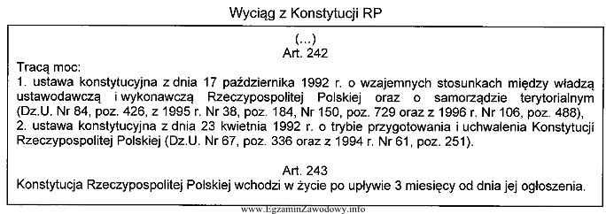 Zamieszczony fragment zawiera przepisy