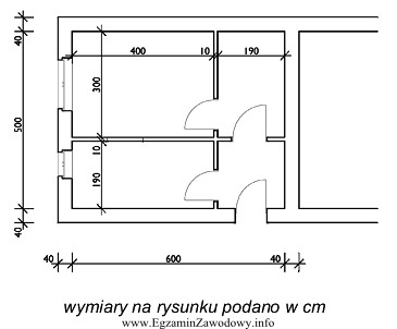 Powierzchnia stropu przedstawionego na rysunku wynosi