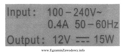 Które urządzenie opisują parametry zamieszczone na przedstawionej tabliczce 