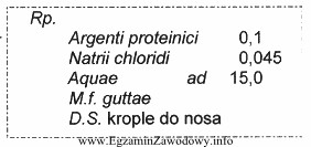 Aby zapobiec powstaniu niezgodności recepturowej podczas wykonywania leku wedł