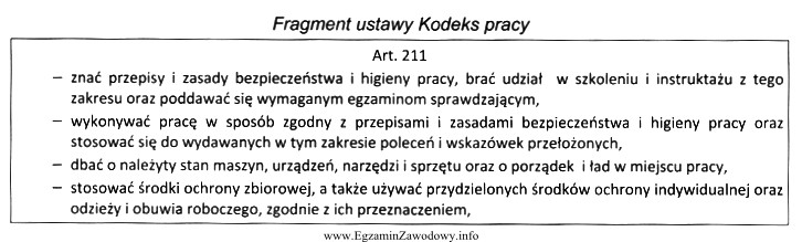 W przedstawionym fragmencie Kodeksu pracy obowiązki w zakresie przepisó