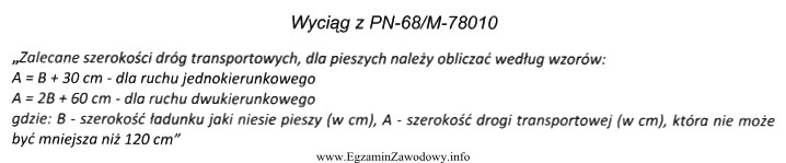 Zgodnie z PN-68/M-78010, odległość między regał