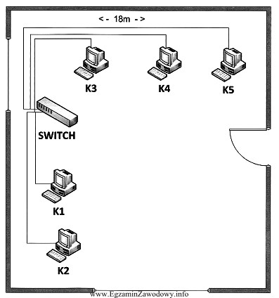 Przedstawiona na rysunku sieć LAN jest siecią w topologii fizycznej