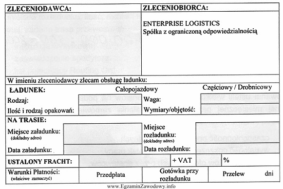 Przedstawiony dokument to formularz