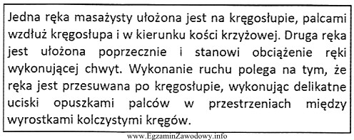 Jak nazywa się chwyt masażu segmentarnego, którego opis 