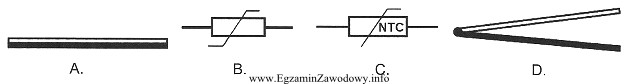 Na którym rysunku przedstawiono symbol graficznym czujnika termoelektrycznego?