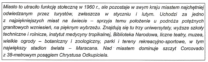 Które z podanych miast Ameryki Południowej opisano w 