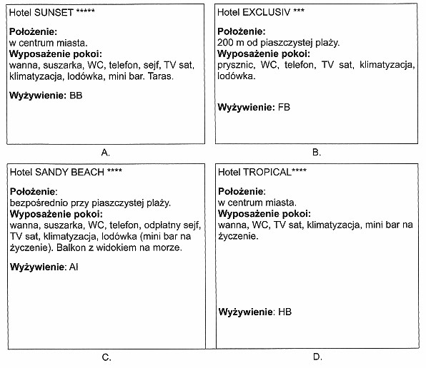 Którą z wymienionych ofert pobytu w Hiszpanii, zawartych w 