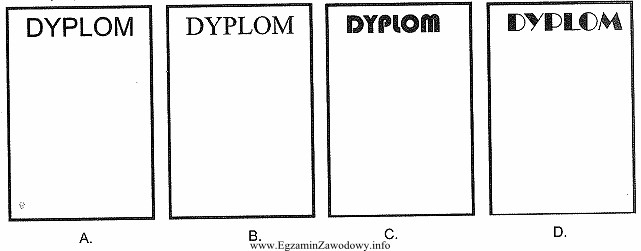 W którym przykładzie druku zastosowano czcionkę wzorowaną na 