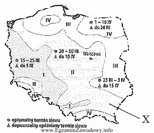 W rejonie zaznaczonym 